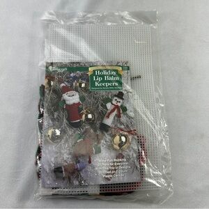 The Needlecraft Shop Holiday Lip Balm Keepers Stitch Christmas Trimmings Gift
